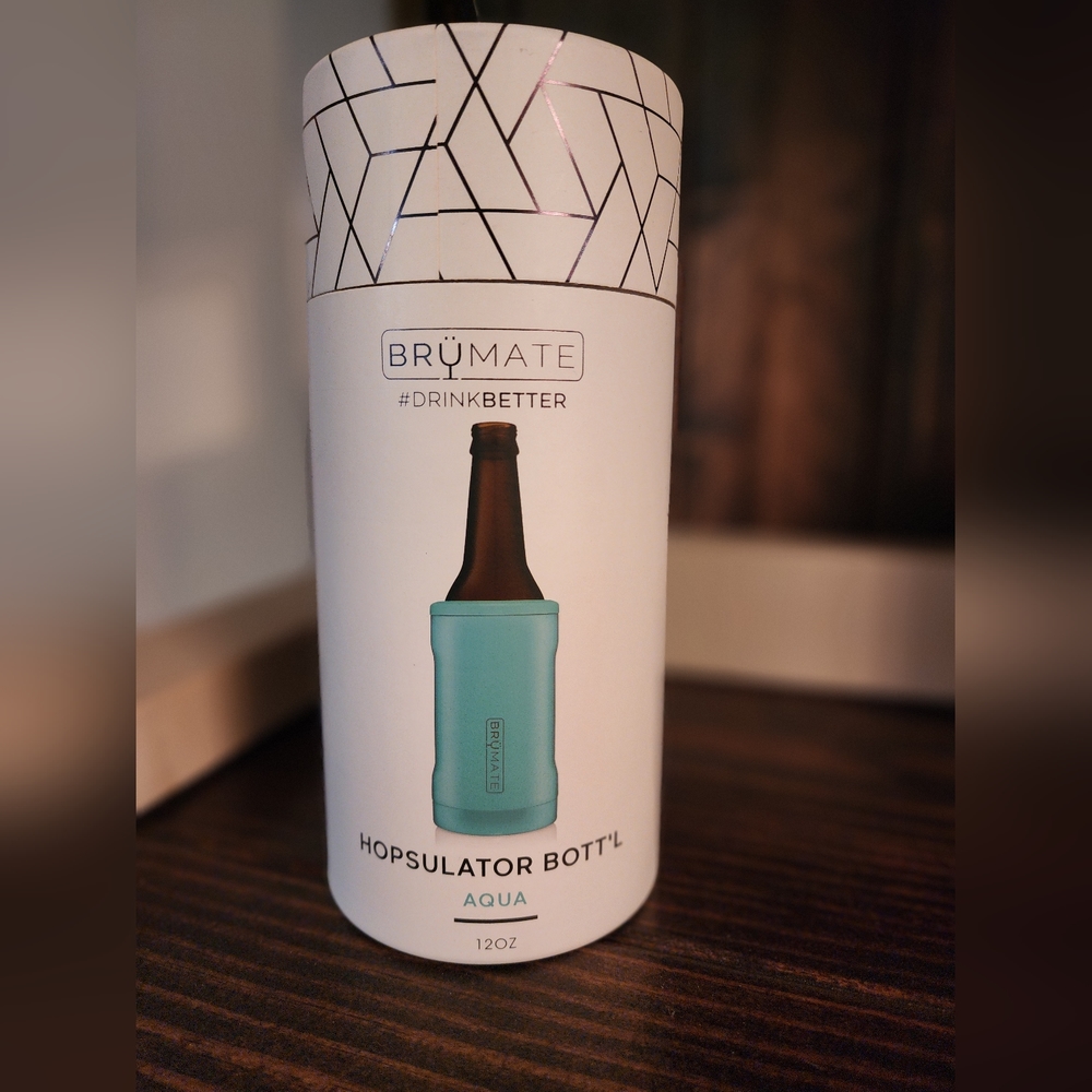 BRUMATE Hopsulator 12 Oz Bottle Beverage Cooler Aqua NIB